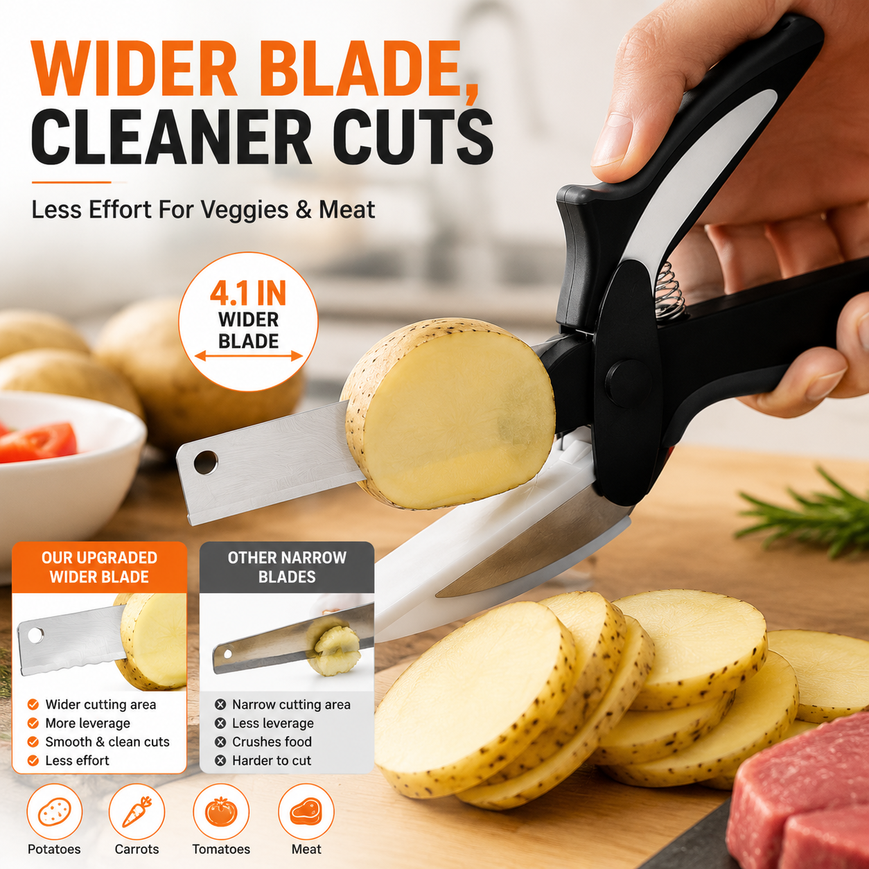 ๐ฅ 2-in-1 Kitchen Scissors & Cutting Board | Upgraded Wide Blade Food Prep Tool