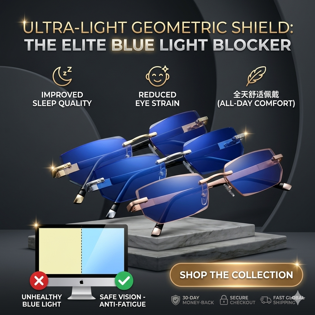 🔥Advanced Frameless Anti-Blue Light Glasses👓 | Auto-Focus Tech, Radiation Shield & UV Protection to Relieve Eye Strain-WH