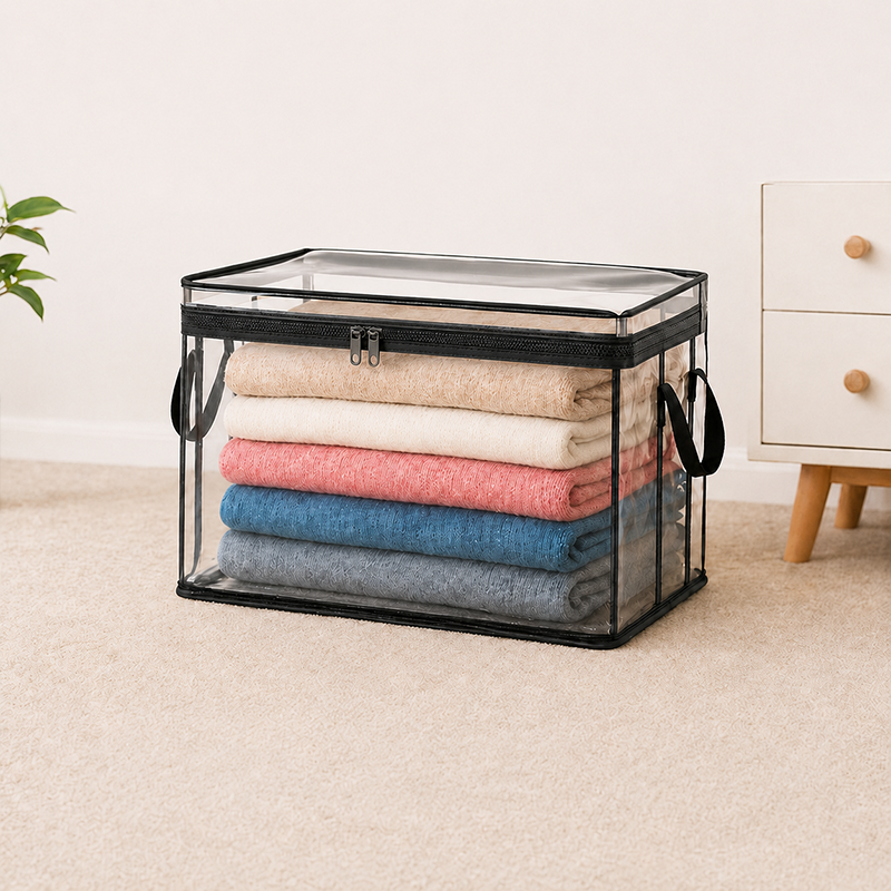 Large Heavy-Duty Thick Plastic Clear Storage Bag for Clothes, Moving & Storage