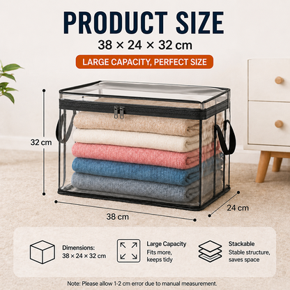 Large Heavy-Duty Thick Plastic Clear Storage Bag for Clothes, Moving & Storage