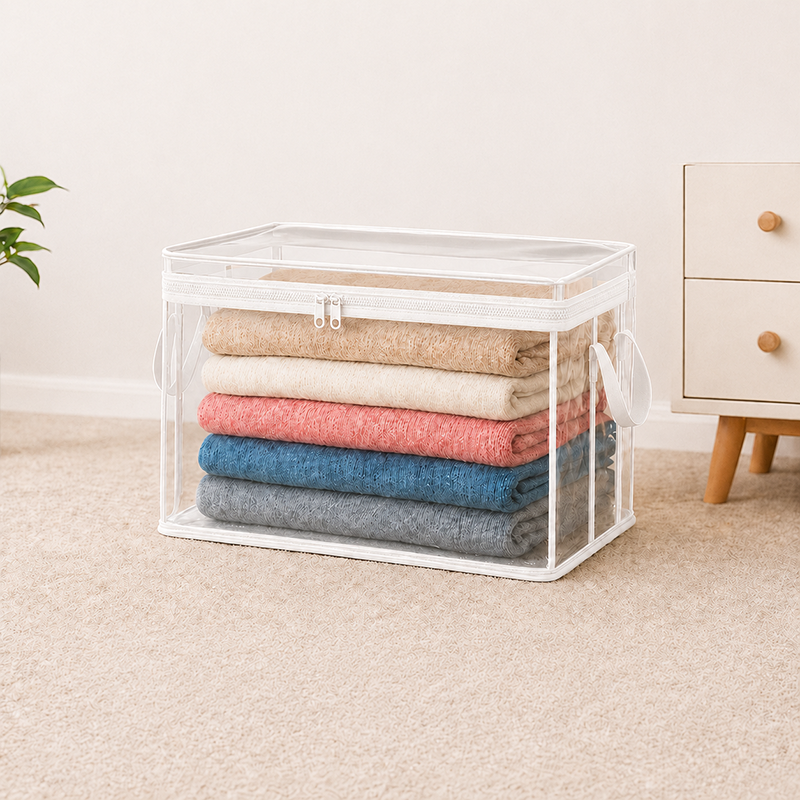 Large Heavy-Duty Thick Plastic Clear Storage Bag for Clothes, Moving & Storage