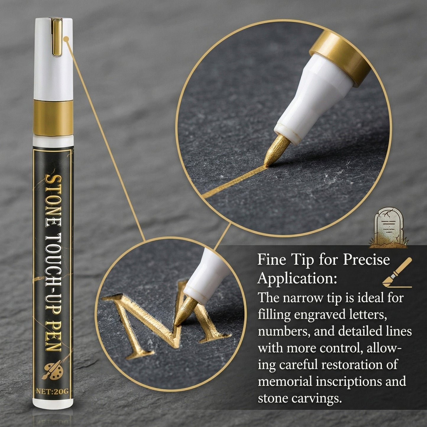 Gold Engraving Marker – Restore Faded Inscriptions with Care ✨