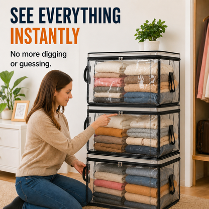 Large Heavy-Duty Thick Plastic Clear Storage Bag for Clothes, Moving & Storage