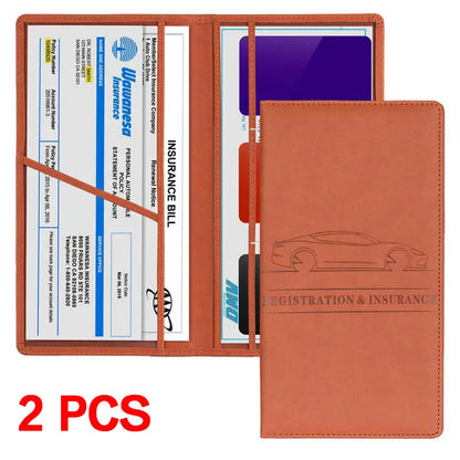 🗃️Car Registration & Insurance Card Holder, Magnetic Closure Vehicle Organizer, Car Essential Document Wallet