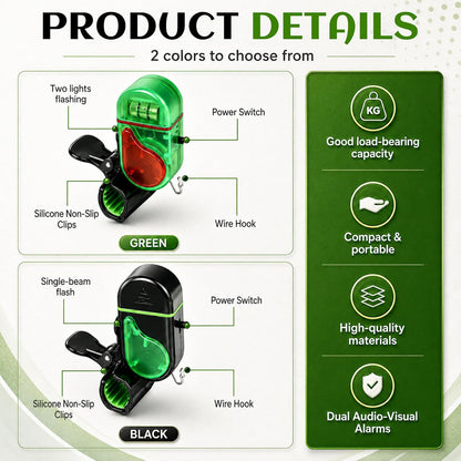 49% OFF🎣 2 Pack LED Fishing Bite Alarm, Adjustable Sensitivity Sound & Light Alert Fishing Rod Detector