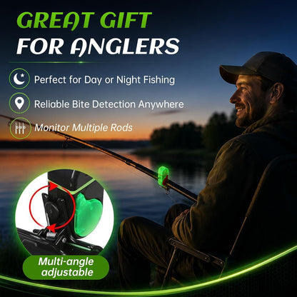 49% OFF🎣 2 Pack LED Fishing Bite Alarm, Adjustable Sensitivity Sound & Light Alert Fishing Rod Detector