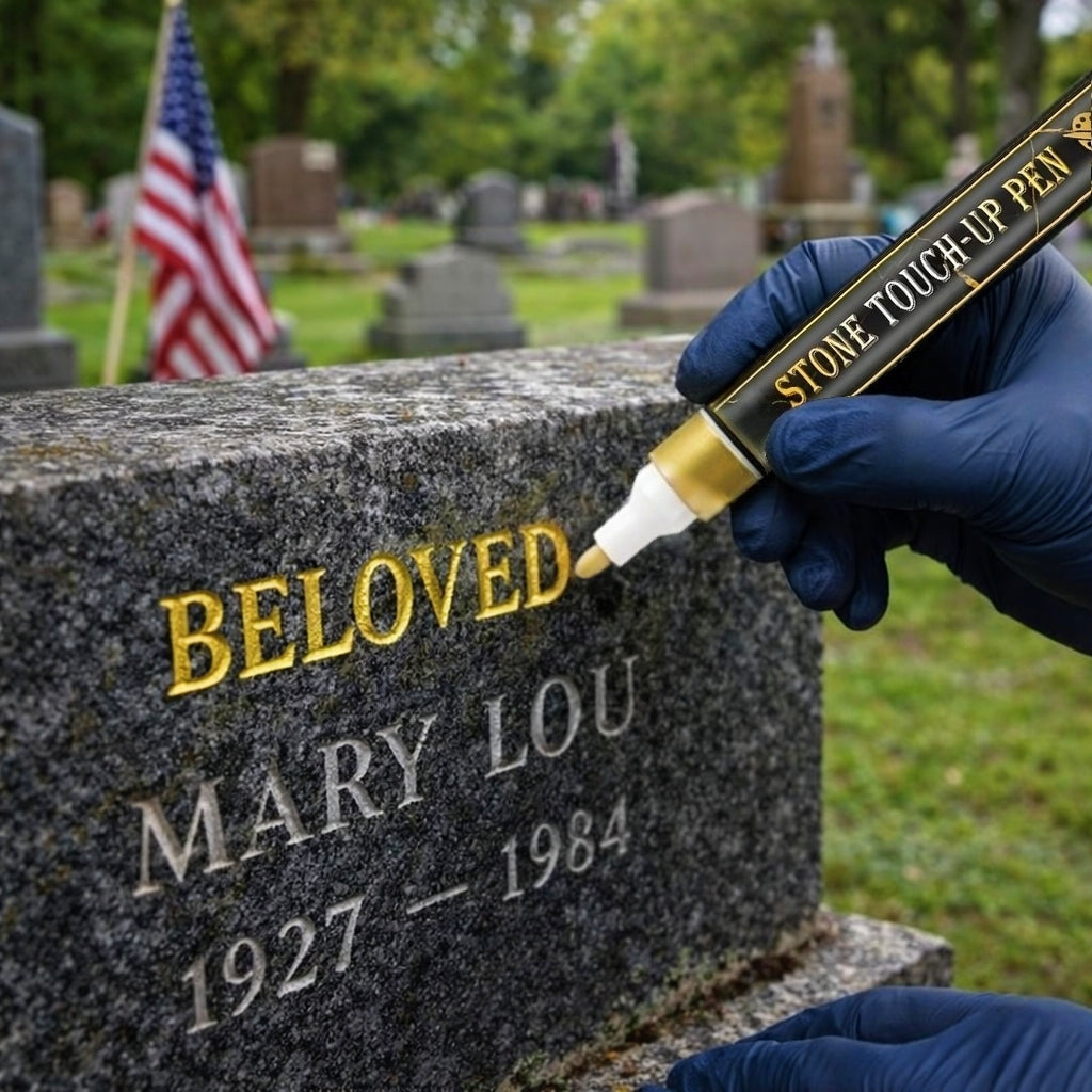 🔥HOT SALE 🐦Golden Tombstone Marker Pen for Restoring Faded Grave Inscriptions（2 PCS）