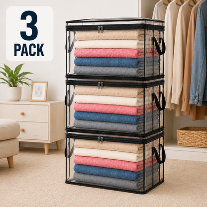 Large Heavy-Duty Thick Plastic Clear Storage Bag for Clothes, Moving & Storage
