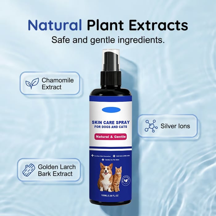 (Pet Lover) Hot Spot Spray for Pets (Dogs & Cats) — Plant-based formula to relieve itching and skin discomfort