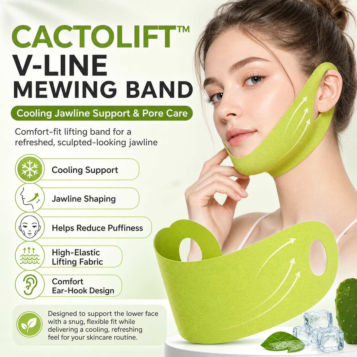 V-Line Mewing Band – Cooling Jawline Support & Pore Care
