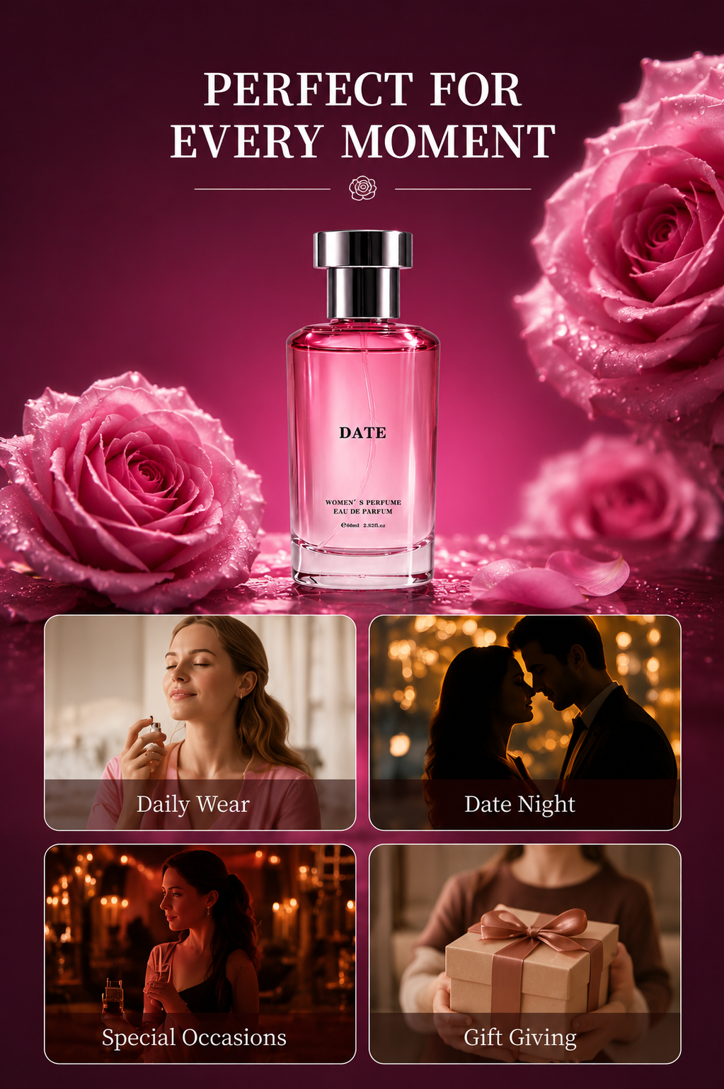 🌸Women's Perfume, Long Lasting Floral Fruity Fragrance with Pistachio, Jasmine Absolute & Caramel🌸