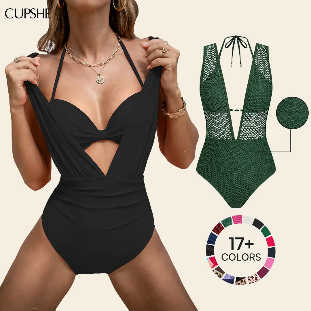 Signature Deep V Sculpting Swimsuit ⌛ Hidden Underwire & Tummy Control 🔥