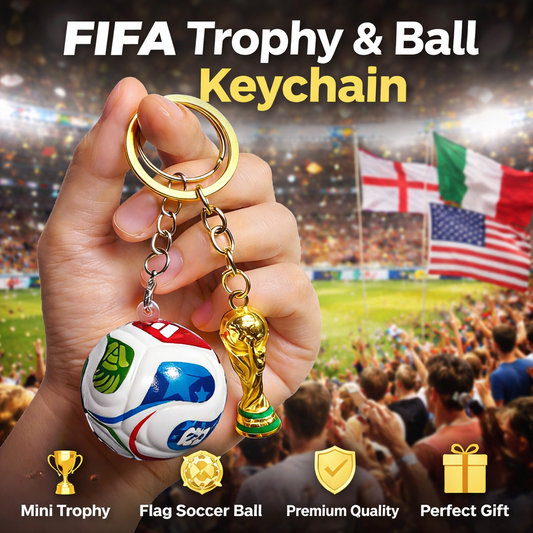 ⚽🏆 FIFA Trophy & Ball Keychain