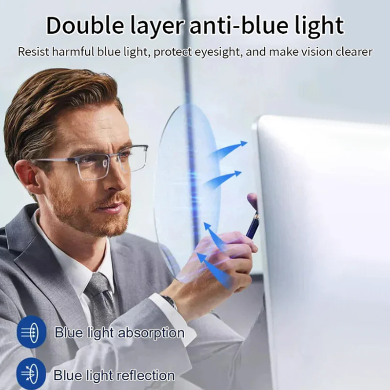 🔥Advanced Frameless Anti-Blue Light Glasses👓 | Auto-Focus Tech, Radiation Shield & UV Protection to Relieve Eye Strain-WH