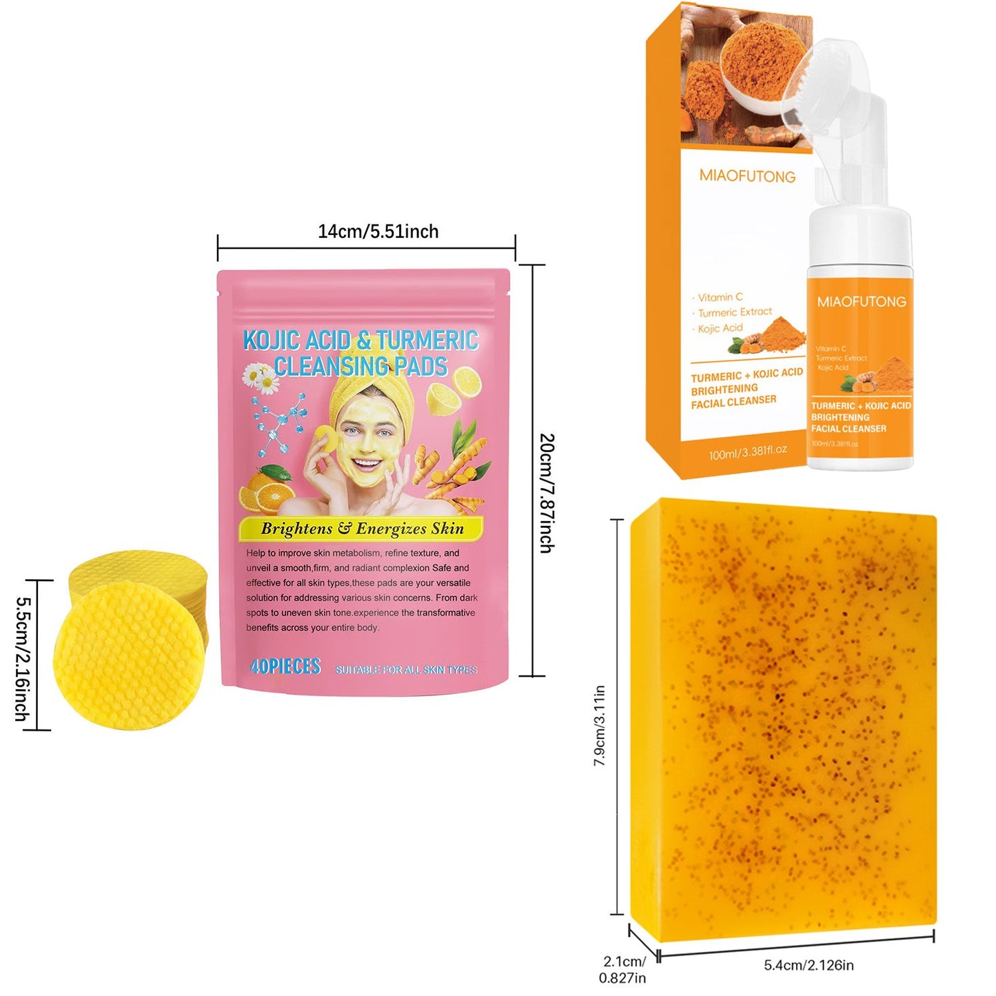 🔥Last 2 hours 49% OFF💥Turmeric Cleansing & Care 2-Piece Set (Turmeric Soap + Facial Cleanser)