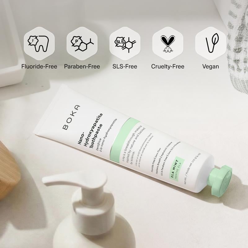 🔥Boka Fluoride Free Toothpaste, Nano Hydroxyapatite Toothpaste, Appropriate for Sensitive Teeth - for Adult, Kids Oral Care