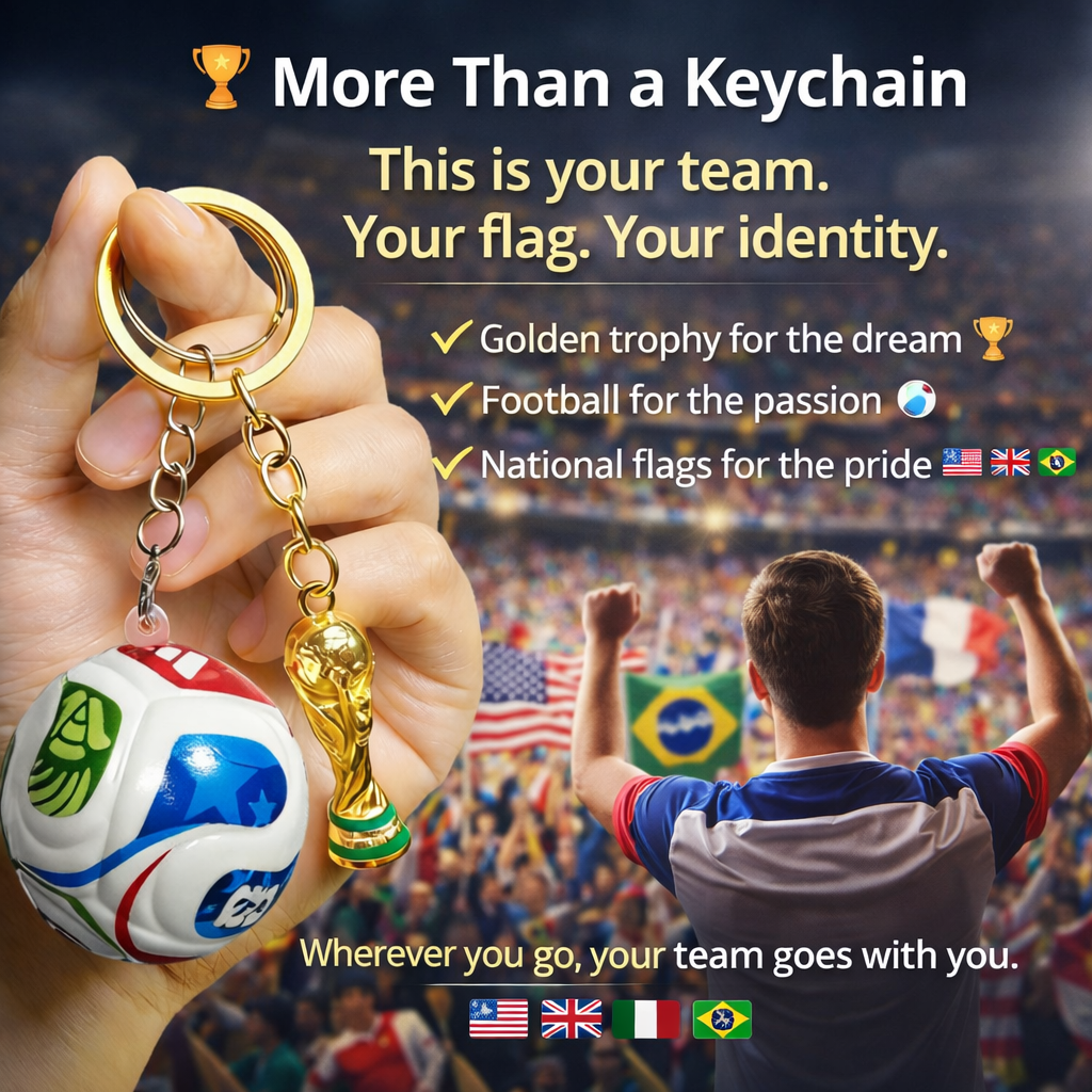 ⚽🏆 FIFA Trophy & Ball Keychain