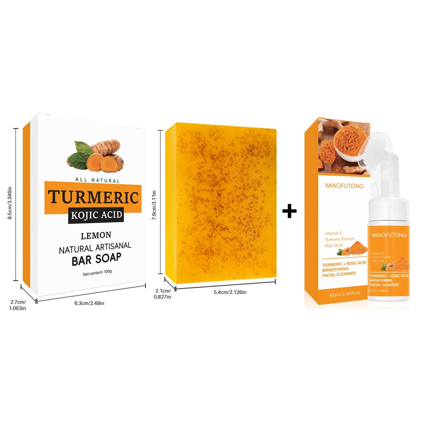 🔥Last 2 hours 49% OFF💥Turmeric Cleansing & Care 2-Piece Set (Turmeric Soap + Facial Cleanser)