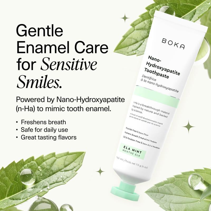 🔥Boka Fluoride Free Toothpaste, Nano Hydroxyapatite Toothpaste, Appropriate for Sensitive Teeth - for Adult, Kids Oral Care