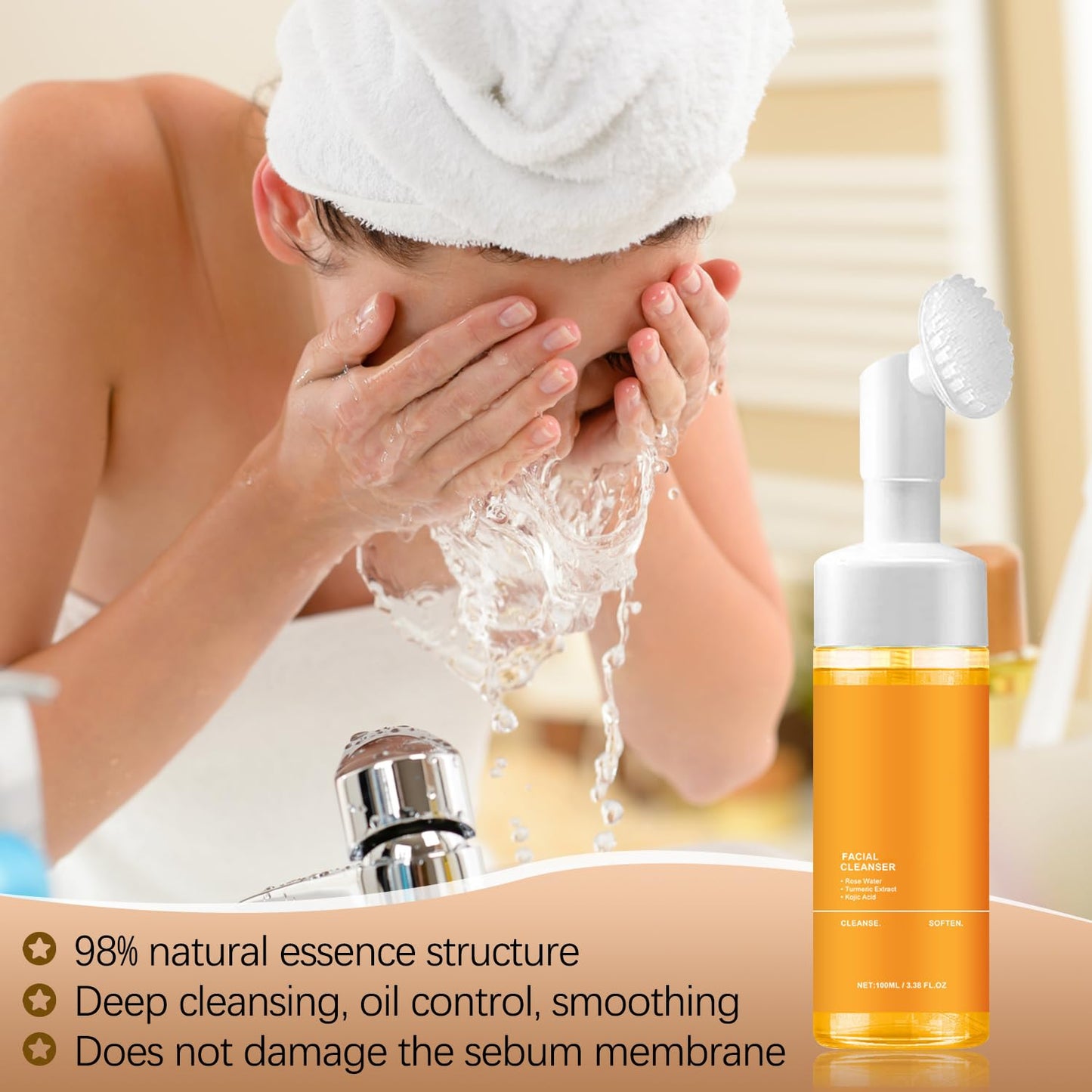 🔥Last 2 hours 49% OFF💥Turmeric Cleansing & Care 2-Piece Set (Turmeric Soap + Facial Cleanser)