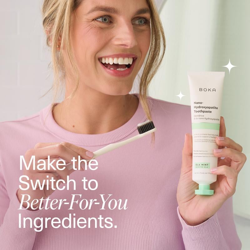 🔥Boka Fluoride Free Toothpaste, Nano Hydroxyapatite Toothpaste, Appropriate for Sensitive Teeth - for Adult, Kids Oral Care