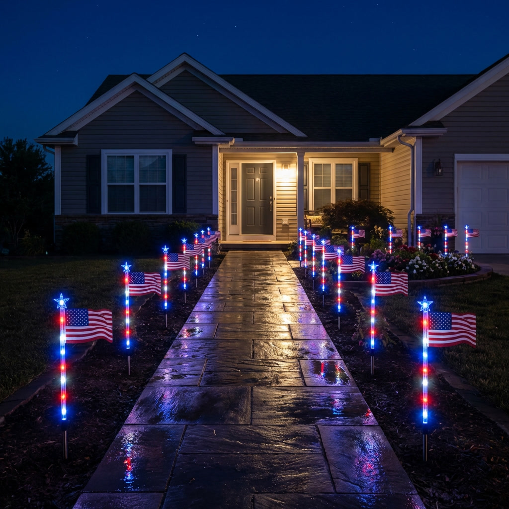 8-Piece Flag Light Set, 4th of July Decorations