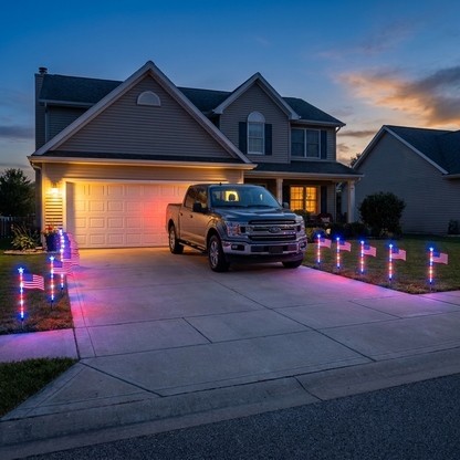 8-Piece Flag Light Set, 4th of July Decorations