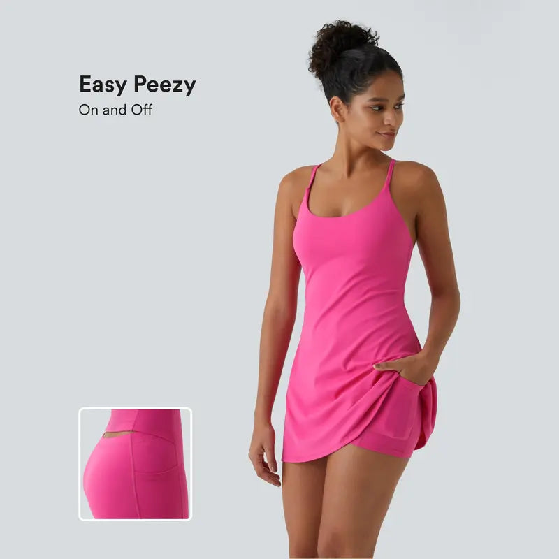 🔥Last day promotion🔥🌸 Easy Peezy Active Dress — Backless, Buttery Soft & Summer Ready ✨🔥